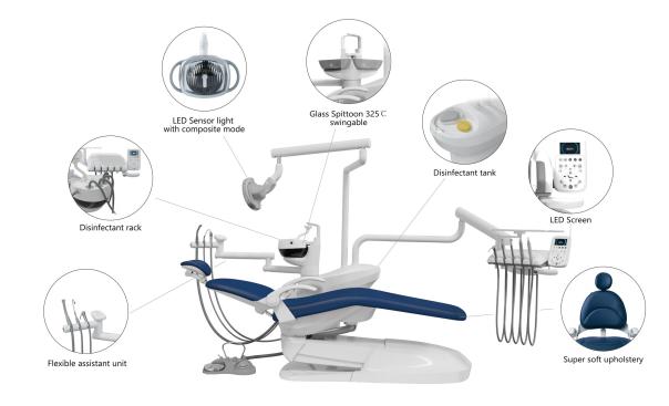 2021 New Version Dental Chair  AJ25 cadeira automática de desinfecção 